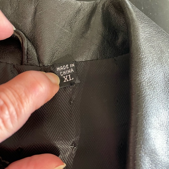 Black Genuine Lamb Leather Jacket Roundtree & Yorke Size XL -coat men lined - Picture 10 of 16